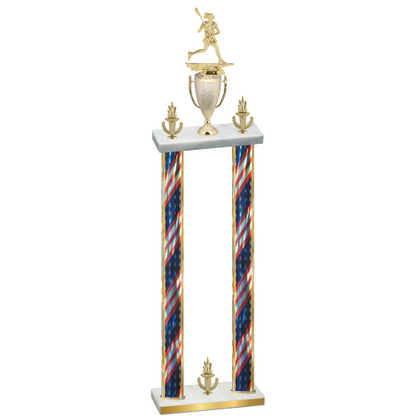Double Flag USA Victory Lacrosse Trophy