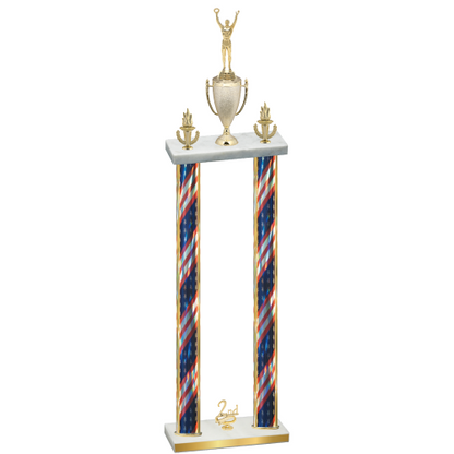 Double Flag USA Second Place Victory Trophy