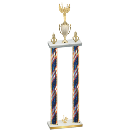 Double Flag USA First Place Victory Trophy