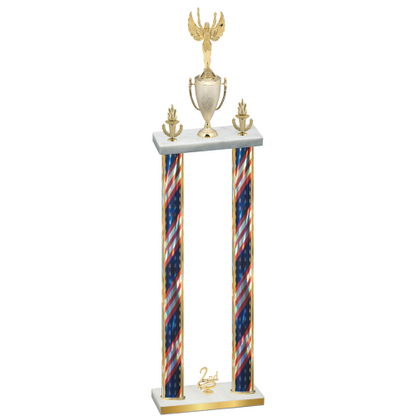 Double Flag USA Second Place Victory Trophy