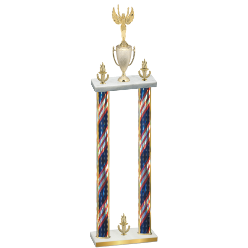 Double Flag USA Victory Victory Trophy