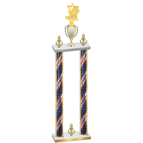 Double Flag USA Victory Pickleball Trophy