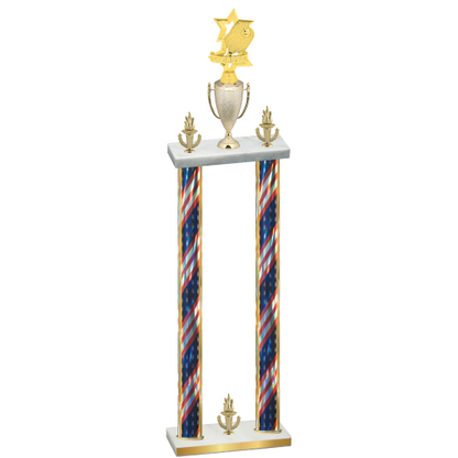 Double Flag USA Victory Pickleball Trophy