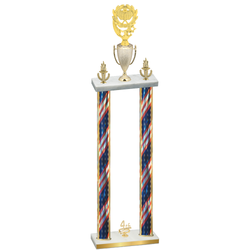 Double Flag USA Fourth Place Pickleball Trophy