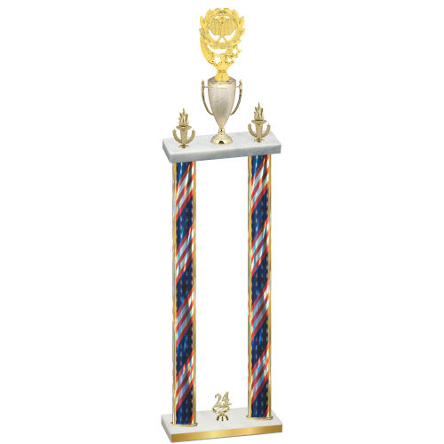 Double Flag USA Year Pickleball Trophy
