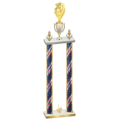 Double Flag USA First Place Pickleball Trophy