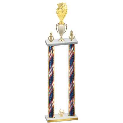Double Flag USA Fourth Place Pickleball Trophy