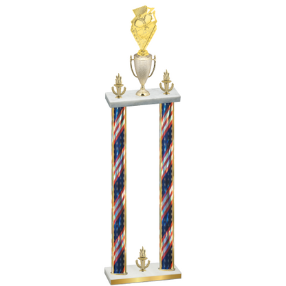 Double Flag USA Victory Pickleball Trophy