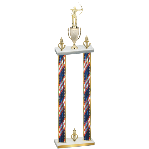 Double Flag USA Victory Archery Trophy