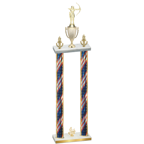 Double Flag USA Fourth Place Archery Trophy