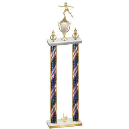 Double Flag USA First Place Skater Trophy
