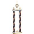 Double Flag USA First Place Chess Trophy