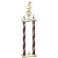 Double Flag USA Year Flag Football Trophy
