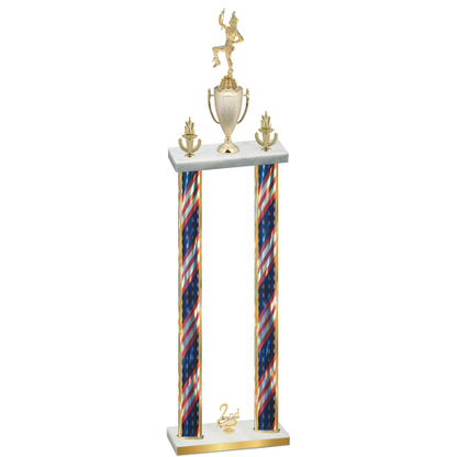 Double Flag USA Second Place Majorette Trophy