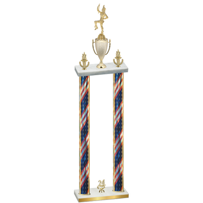 Double Flag USA Year Majorette Trophy