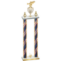 Double Flag USA First Place Fishing Trophy