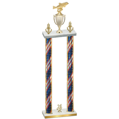 Double Flag USA Year Fishing Trophy