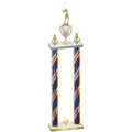 Double Flag USA First Place Golf Trophy