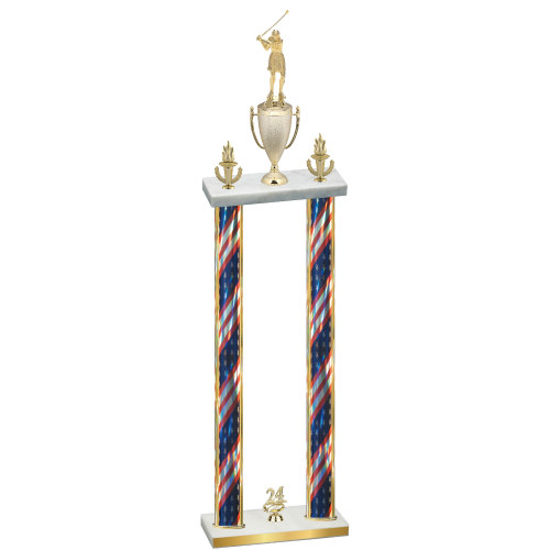Double Flag USA Year Golf Trophy