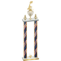 Double Flag USA First Place Golf Trophy