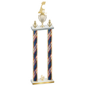 Double Flag USA Fourth Place Golf Trophy