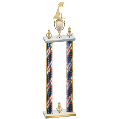 Double Flag USA Victory Golf Trophy