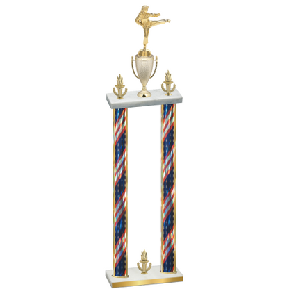 Double Flag USA Victory Karate Trophy
