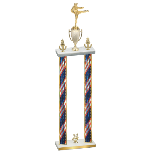 Double Flag USA Year Karate Trophy