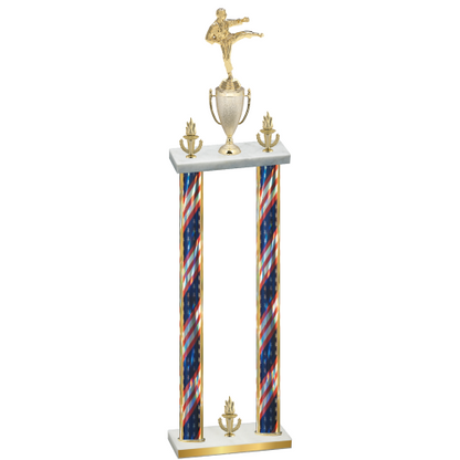 Double Flag USA Victory Karate Trophy