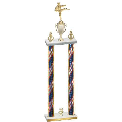 Double Flag USA Year Karate Trophy