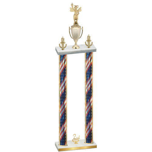 Double Flag USA Second Place Academics Trophy