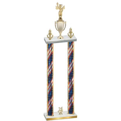 Double Flag USA Year Academics Trophy