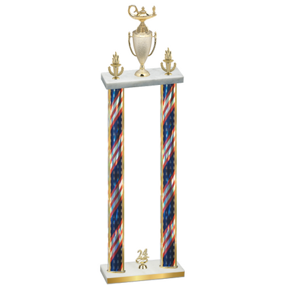 Double Flag USA Year Academics Trophy