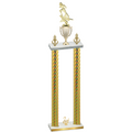 Double Gold Carbon Fiber Second Place Football Trophy