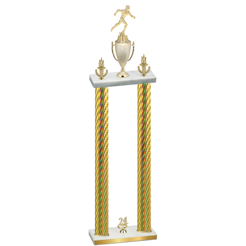 Double Gold Carbon Fiber Year Running Trophy