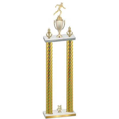 Double Gold Carbon Fiber Year Running Trophy