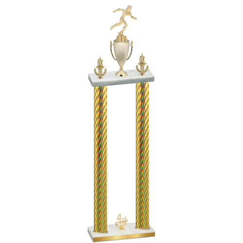 Double Gold Carbon Fiber Fourth Place Running Trophy