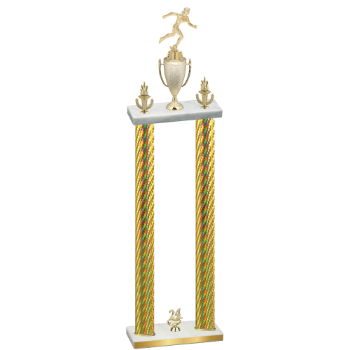 Double Gold Carbon Fiber Year Running Trophy