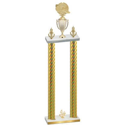 Double Gold Carbon Fiber Fourth Place Running Trophy