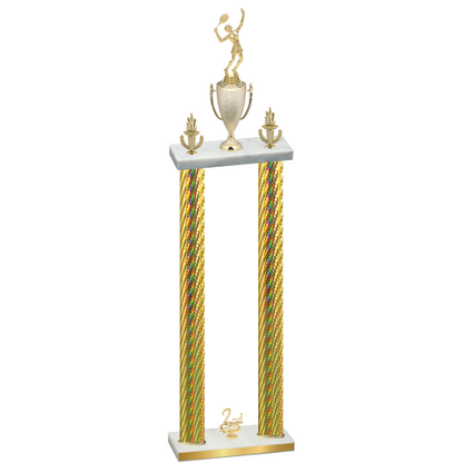 Double Gold Carbon Fiber Second Place Tennis Trophy