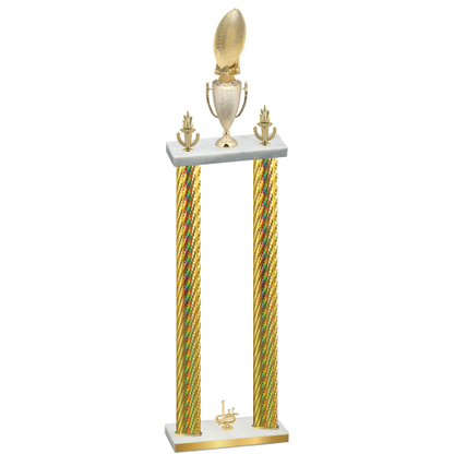 Double Gold Carbon Fiber First Place Football Trophy