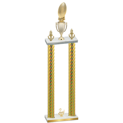 Double Gold Carbon Fiber Second Place Football Trophy