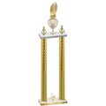 Double Gold Carbon Fiber Third Place Football Trophy
