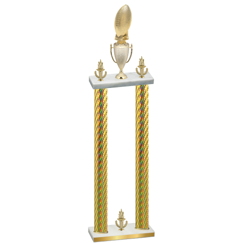 Double Gold Carbon Fiber Victory Football Trophy