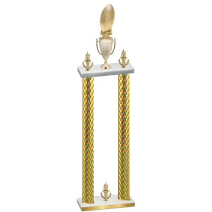 Double Gold Carbon Fiber Victory Football Trophy