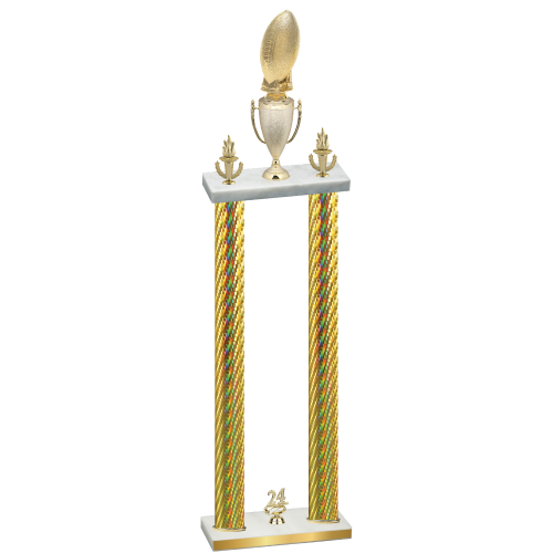 Double Gold Carbon Fiber Year Football Trophy