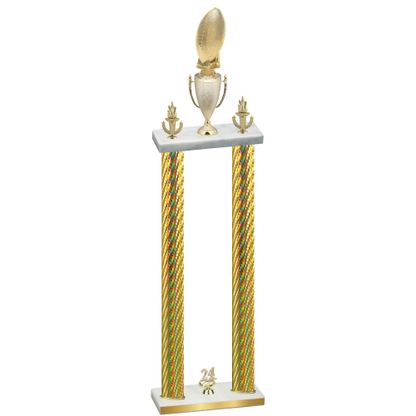 Double Gold Carbon Fiber Year Football Trophy