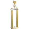Double Gold Carbon Fiber Fourth Place Tennis Trophy