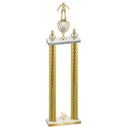 Double Gold Carbon Fiber Fourth Place Wrestling Trophy