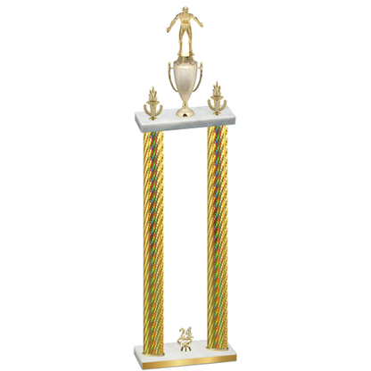 Double Gold Carbon Fiber Year Wrestling Trophy